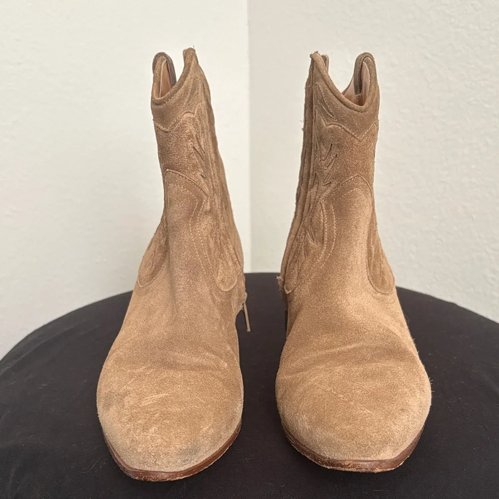Saint Laurent western Tan Suede Ankle Boots - Picture 2 of 12